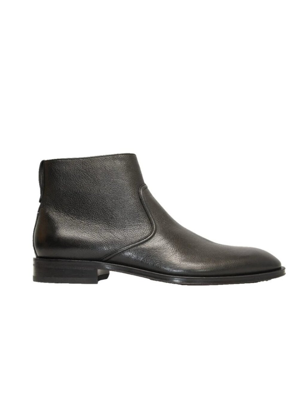 New! Hugo Boss Derek Leather Zip Ankle Boots Black Sz 10 M US DD554 Made Italy